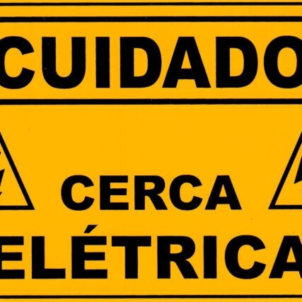 Placa de Advertência para Cerca Elétrica