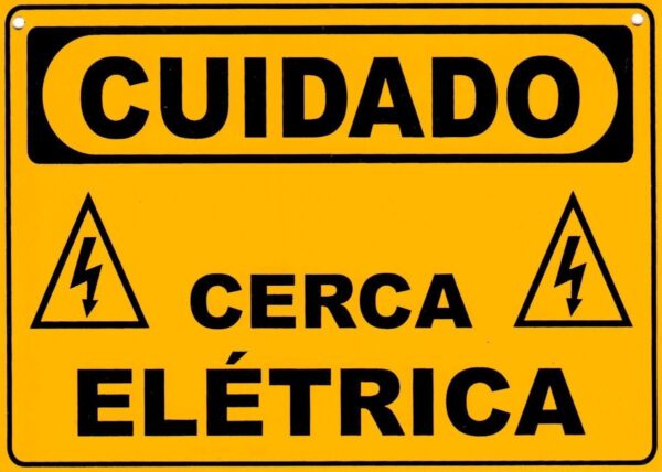 Placa de Advertência para Cerca Elétrica