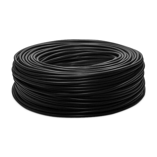 Cabo Cerca Elétrica Alta Tensão 5mm Isolação 50 Metros Preto