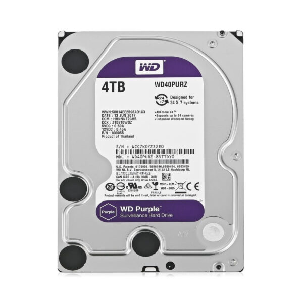 Disco rígido interno Western Digital WD Purple WD40PURZ 4TB roxo