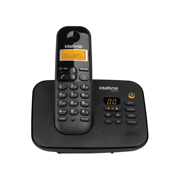 Telefone Sem Fio Digital C/ Secretária Eletrônica Intelbras TS 3130 Preto