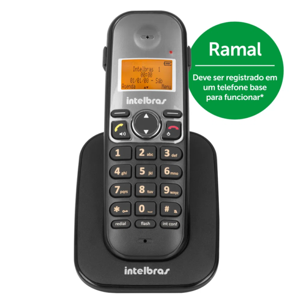 Ramal Sem Fio Digital Ts 5121 Intelbras P/ Telefone Preto Bivolt