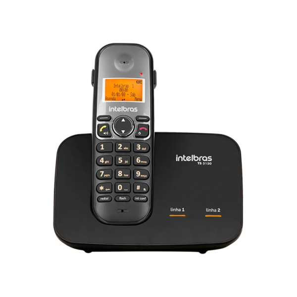 Telefone Sem Fio Digital 2 Linhas Intelbras TS 5150 Preto