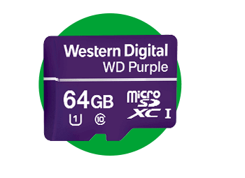 Tarjeta de memoria micro-SD 128 GB WD Purple™ Micro-SD 128 GB