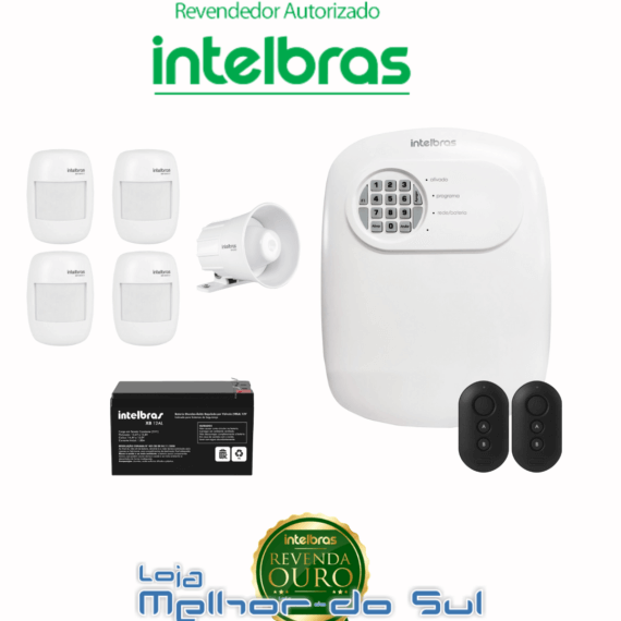 Kit Central de Alarme ANM 24 net completo + 4 Sensores movimento + 1 Sirene