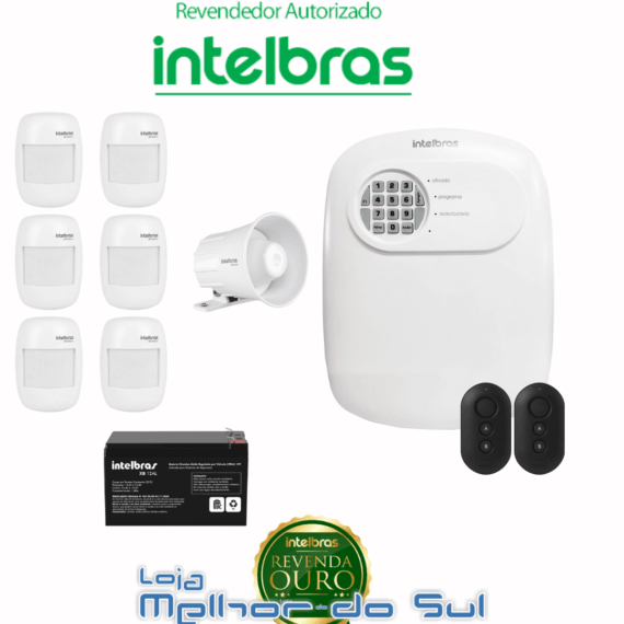 Kit Central de Alarme ANM 24 net completo + 6 Sensores movimento + 1 Sirene