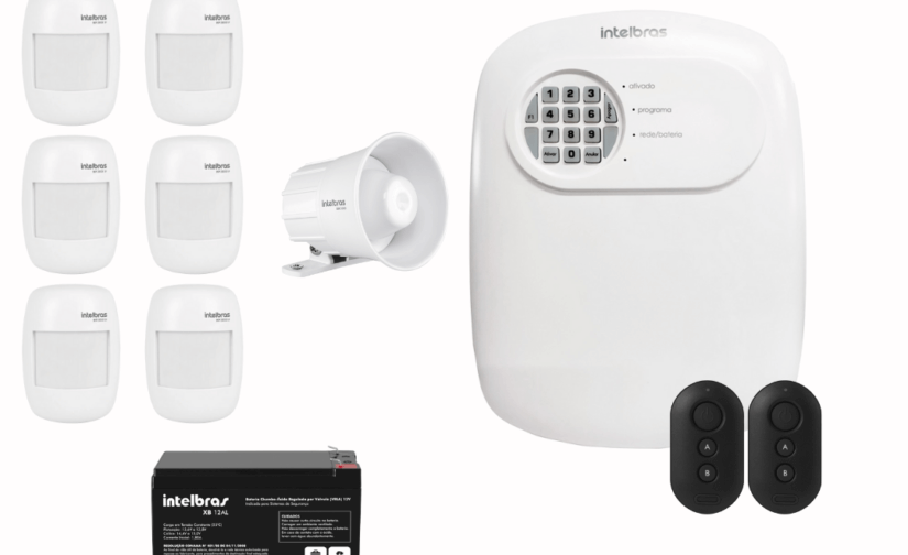 Kit Central de Alarme ANM 24 net completo + 6 Sensores de movimento + 1 Sirene