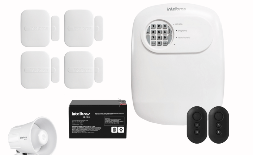 Kit Central de Alarme ANM 24 net completo + 4 Sensores de abertura + 1 Sirene