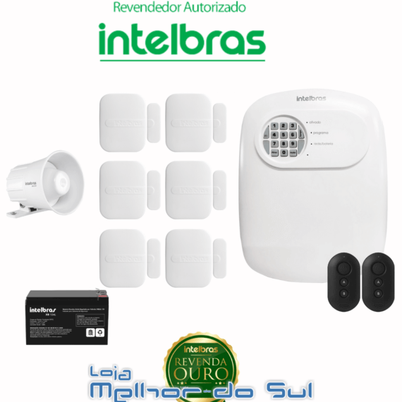 Kit Central de Alarme ANM 24 net completo + 6 Sensores D/ abertura + 1 Sirene