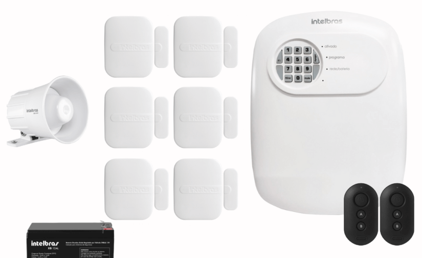 Kit Central de Alarme ANM 24 net completo + 6 Sensores de abertura + 1 Sirene