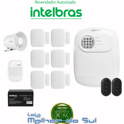 Kit Central de Alarme ANM 24 net completo + 6 Sensores D/ abertura + 1 sensor D/ movimento + 1 Sirene