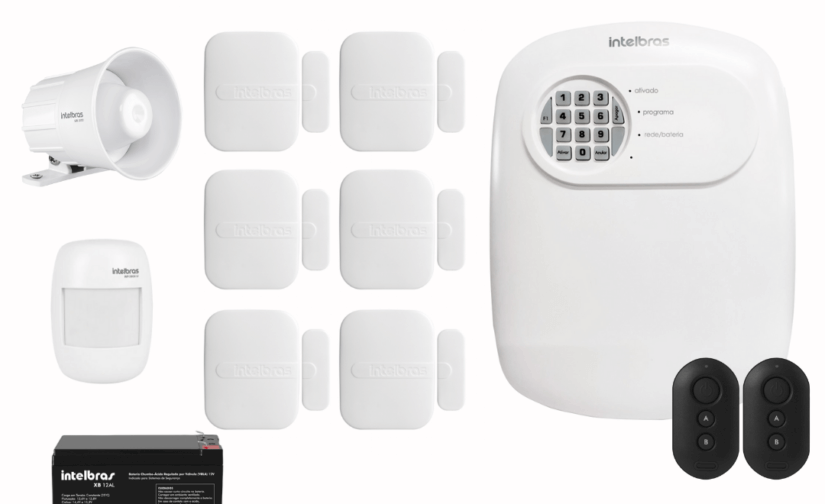 Kit Central de Alarme ANM 24 net completo + 6 Sensores de abertura + 1 sensor de movimento + 1 Sirene
