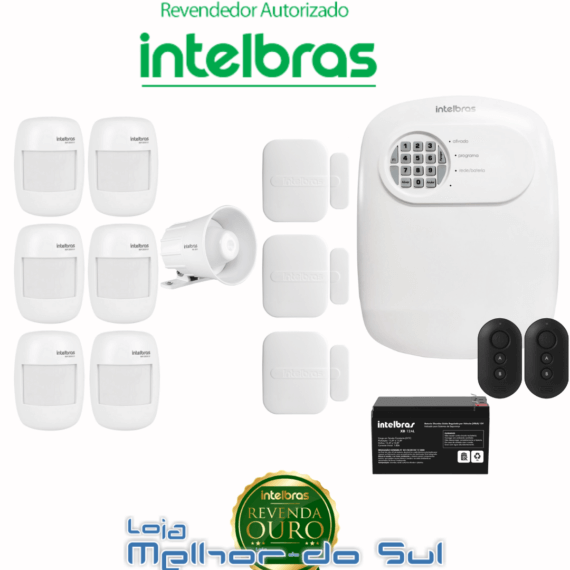 Kit Central de Alarme ANM 24 net completo + 6 Sensores D/ movimento + 3 sensor D/ abertura + 1 Sirene