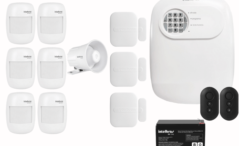 Kit Central de Alarme ANM 24 net completo + 6 Sensores de movimento + 3 sensor de abertura + 1 Sirene