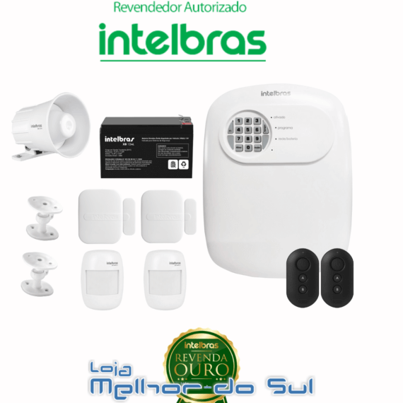 Kit Central de Alarme ANM 24 net completo +2 Sensor movimento + 2 Sensores D/ abertura + 1 Sirene + 2 Articuladores