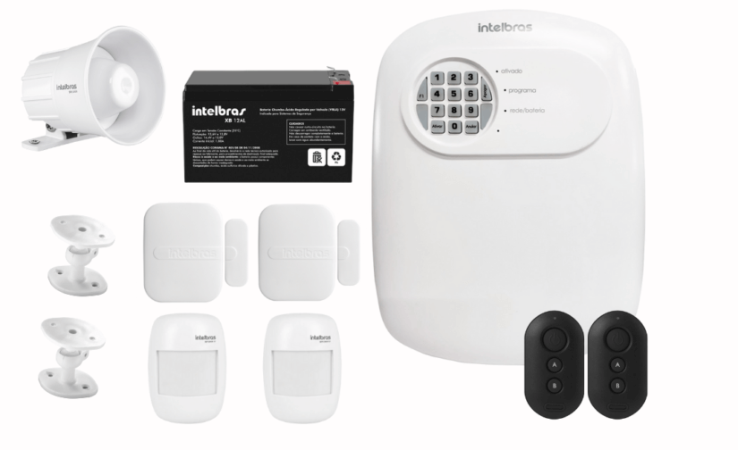 Kit Central de Alarme ANM 24 net completo +2 Sensor de movimento + 2 Sensores de abertura + 1 Sirene + 2 Articuladores
