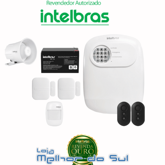 Kit Central de Alarme ANM 24 net 2 controles + 1 Sensor d/ movimento + 2 Sensores d/ abertura