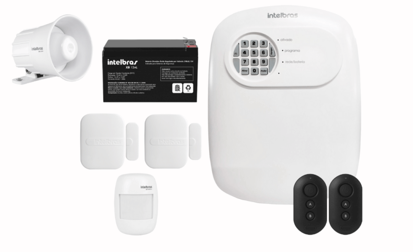 Kit Central de Alarme ANM 24 net 2 controles + 1 Sensor de movimento + 2 Sensores de abertura