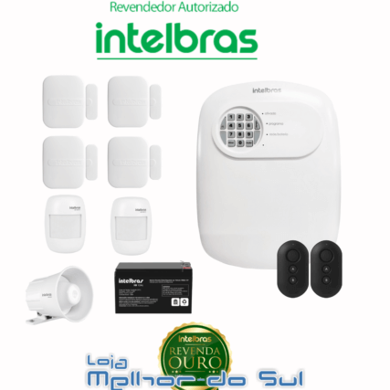 Kit Central de Alarme ANM 24 net completo +2 Sensores movimento + 4 Sensores D/ abertura + 1 Sirene