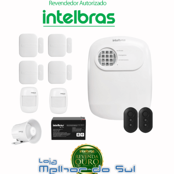 Kit Central de Alarme ANM 24 net completo +2 Sensores movimento + 4 Sensores D/ abertura + 1 Sirene