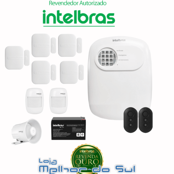 Kit Central de Alarme ANM 24 net completo + 2 Sensores movimento + 5 Sensores D/ abertura + 1 Sirene