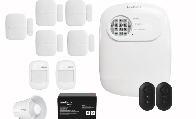 Kit Central de Alarme ANM 24 net completo + 2 Sensores de movimento + 5 Sensores de abertura + 1 Sirene