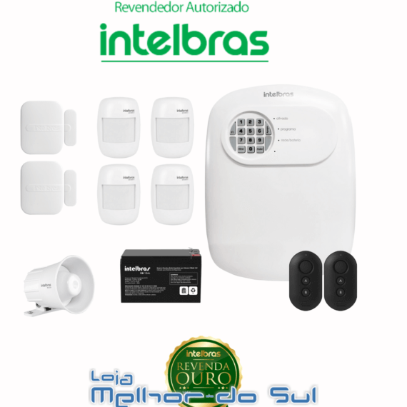 Kit Central de Alarme ANM 24 net completo + 4 Sensores movimento + 2 Sensores D/ abertura + 1 Sirene