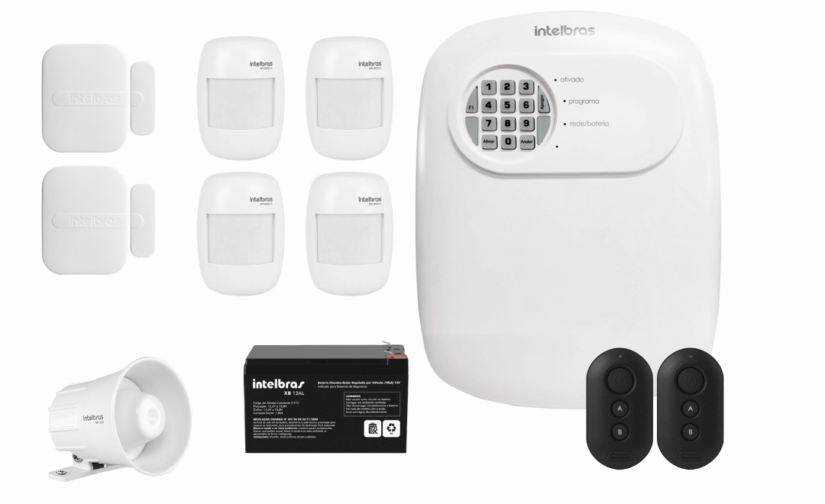 Kit Central de Alarme ANM 24 net completo + 4 Sensores de movimento + 2 Sensores de abertura + 1 Sirene