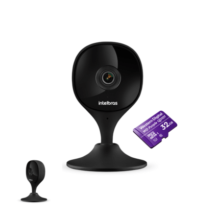 Câmera Wifi Mibo Imx C Intelbras Black + 32gb