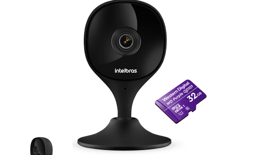 Câmera Wifi Mibo Imx C Intelbras Black + 32gb