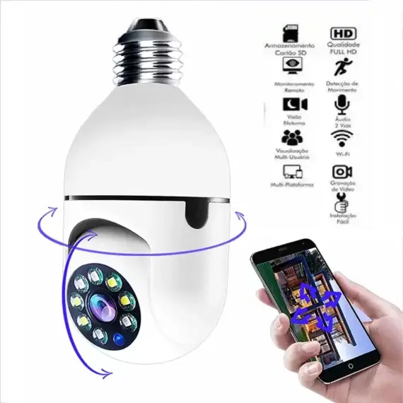 Lampada Câmera De Segurança Durawell 8177qj Com Visão Noturna - Image 4