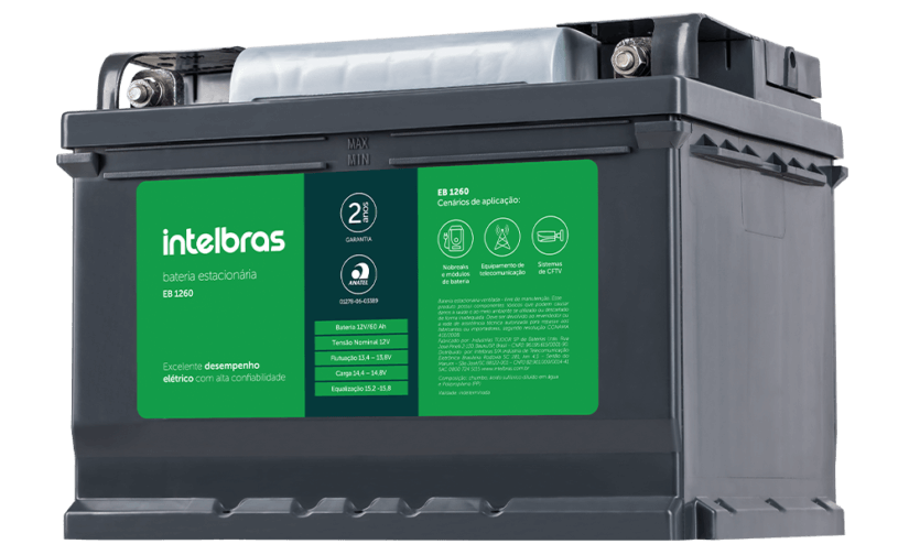 BATERIA ELETRICA ESTACIONARIA PB-ACIDO 12V 45AH EB 1245 - INTELBRAS