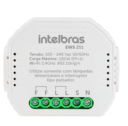 Minicontrolador dimmer smart wi-fi para 1 interruptor EWS 251