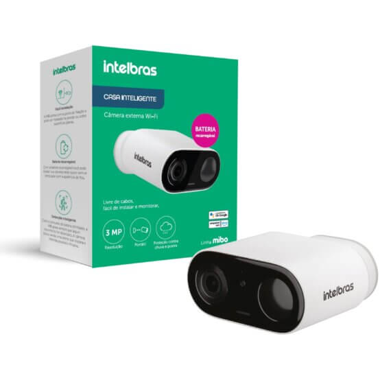 Câmera Inteligente Bateria Im8 3mp Branca Intelbras Wi fi