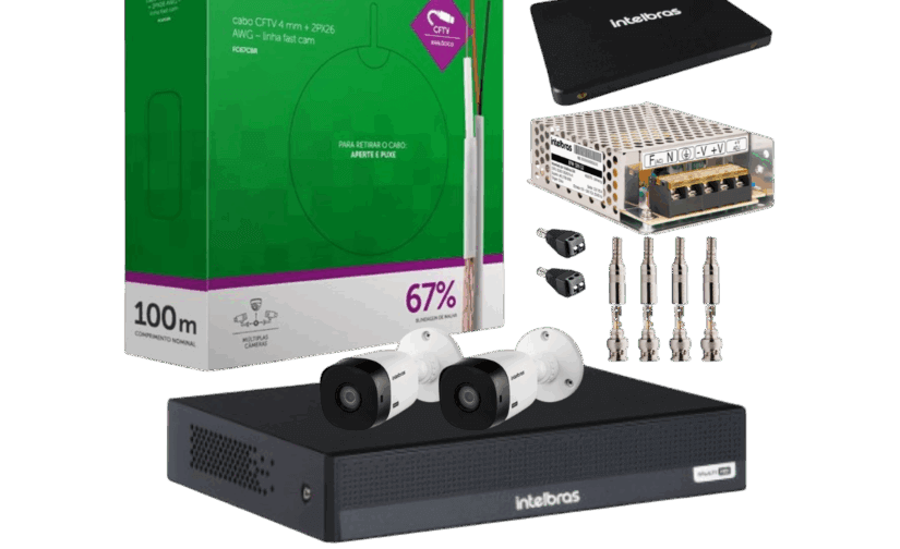 Kit DVR 4 canais MHDX 1104 C/ SSD 512GB + 2 Câmeras VHL 1220 B