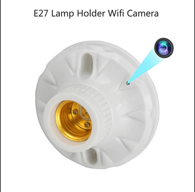 Mini Câmera Espião Wi-fi Bocal De Lâmpada E27 Branco - Imagem 3