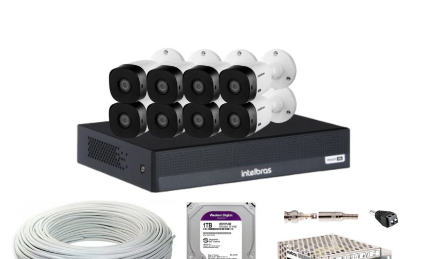 Kit DVR 8 canais MHDX 1308 + 8 Câmeras VHL 1220 B + HD Sata 1TB Western Digital Purple